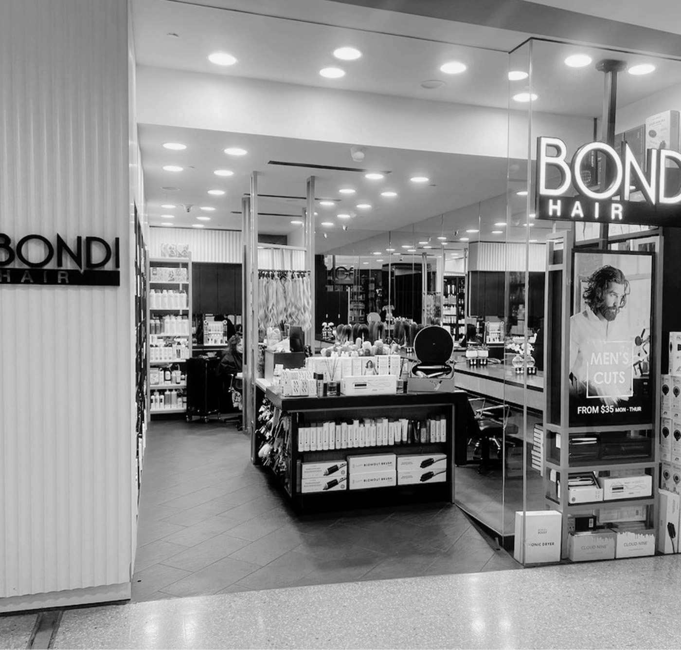 Inside the Bondi Hair salon at Westfield Bondi Junction